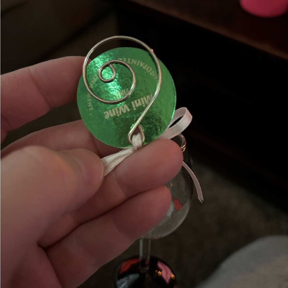 Lolita Green & Red Face Mini Glass Ornament - Picture 3 of 5
